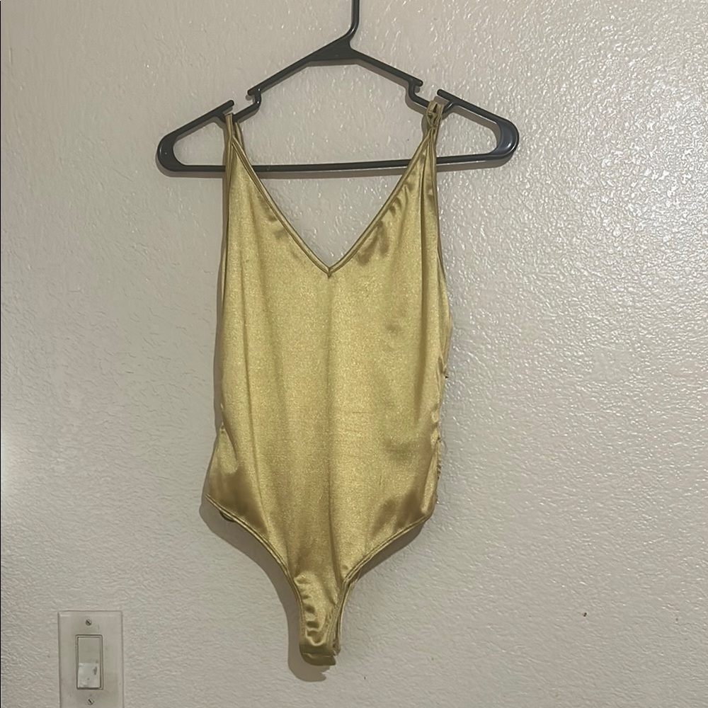 Gold V-Neck Bodysuit